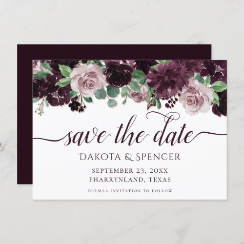 Moody Passions  Dramatic Purple Wine Rose Garland Save The Date