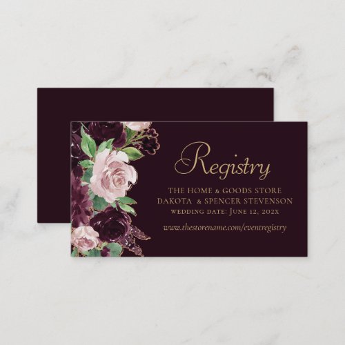 Moody Passions  Dramatic Purple Wine Rose Website Enclosure Card