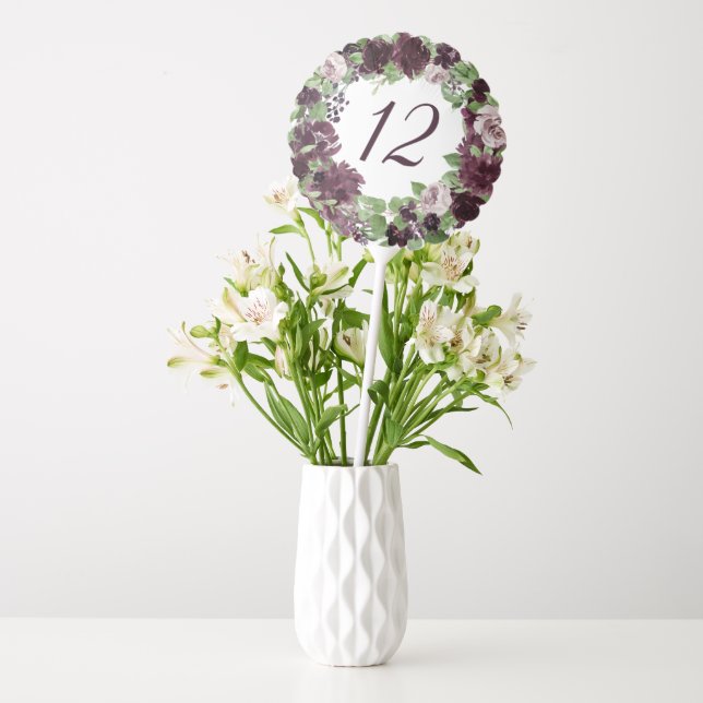 Moody Passions | Dramatic Purple Wine Table Number Balloon (Vase)