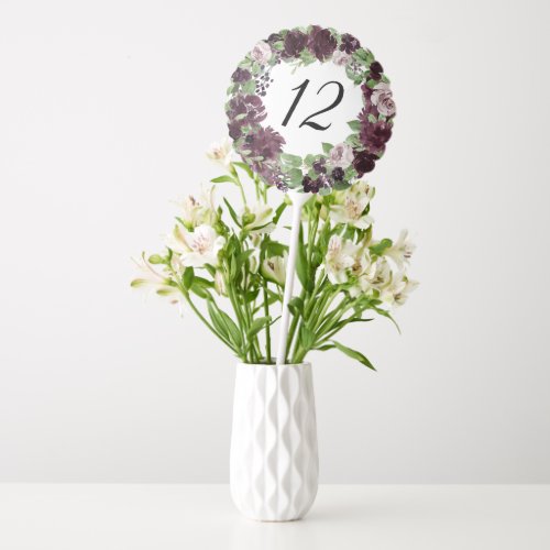 Moody Passions  Dramatic Purple Wine Table Number Balloon