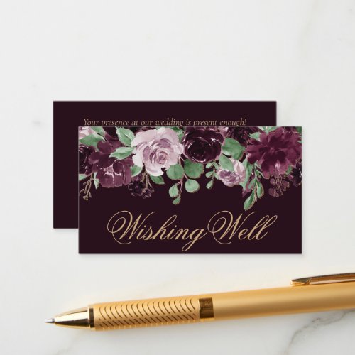 Moody Passions  Dramatic Purple Wine Wishing Well Enclosure Card