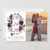 Moody Passions | Dramatic Wine Photo Save the Date Magnetic Invitation (Front)