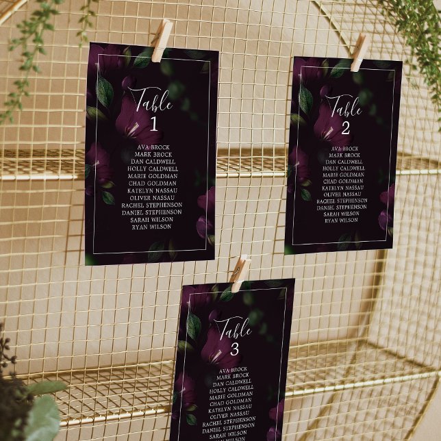 Moody Pattern Table Number Seating Chart Cards (Creator Uploaded)
