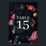 Moody Peony Painterly Floral Table Number<br><div class="desc">Moody Peony Painterly Floral Table Number</div>