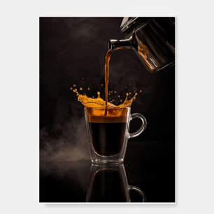 moody photography shot of an espresso shot foam board