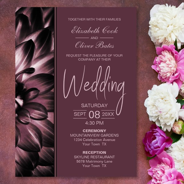 Moody Pink Floral Wedding Invitation (Creator Uploaded)