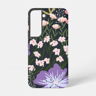 Moody Pink & Purple Wildflower Botanical Pattern Samsung Galaxy S22 Case