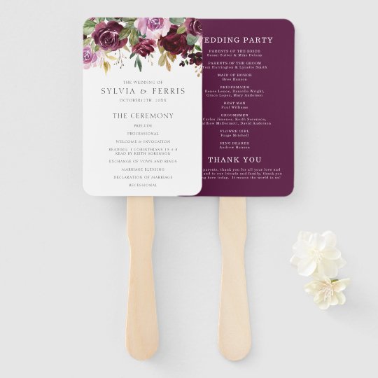 wedding program hand fan