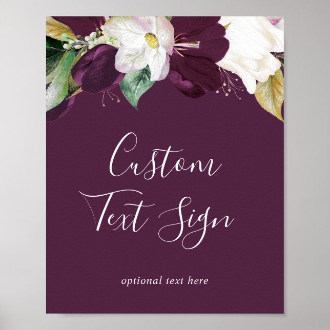Moody Plum Purple Cards & Gifts Custom Text Sign (Front)