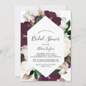 Moody Purple Blooms Bridal Shower Invitation (Front)