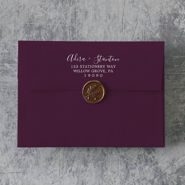 Moody Purple Blooms Coordinate | Plum Wedding Envelope (Creator Uploaded)