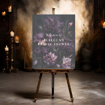 Moody Purple Blooms Floral Bridal Shower Welcome Foam Board<br><div class="desc">Moody Purple Blooms Dark Romantic Floral Oil Painting Style Purple Flowers Bridal Shower Welcome Foam Board - double sided,  add a thank you message or other text on the back and turn the sign around when the celebration comes to an end and guests are leaving.</div>