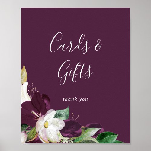 Moody Purple Blooms  Plum Cards and Gifts Sign