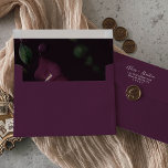 Moody Purple Blooms | Plum Purple Pattern Wedding Envelope<br><div class="desc">This moody purple blooms plum purple pattern wedding envelope is perfect for a modern wedding. The elegant floral design features dark plum purple tulip flowers with emerald green leaves. Personalize the envelope flap with your return address. These envelopes can also be used for a bridal shower, rehearsal dinner, or any...</div>