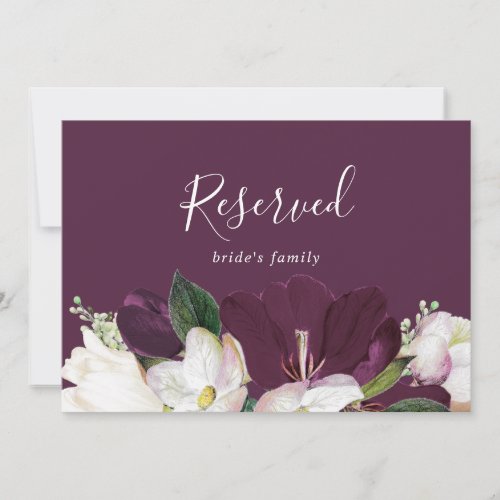 Moody Purple Blooms  Plum Reserved Sign