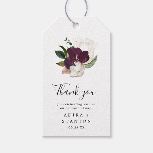 Moody Purple Blooms Thank You Favor Gift Tags
