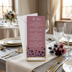 Moody Purple & Blue Floral Menu