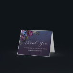 Moody Purple Flowers 90th Birthday Thank You<br><div class="desc">A beautiful and elegant thank you card designed especially for a 90th birthday party. The elegant floral sprig contains rustic purple roses and peonies with pops of blue white and pink. It is part of the Moody Purple Flowers Collection. It contains all the items you need to create a pretty...</div>