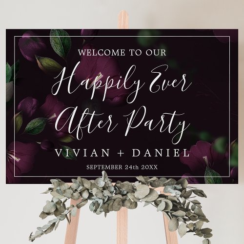 Moody Purple Pattern Happily Ever After Party Foam Board