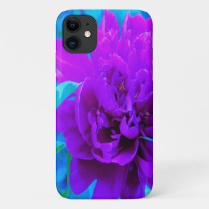 Moody Purple Peony with Beautiful Foliage iPhone 11 Case