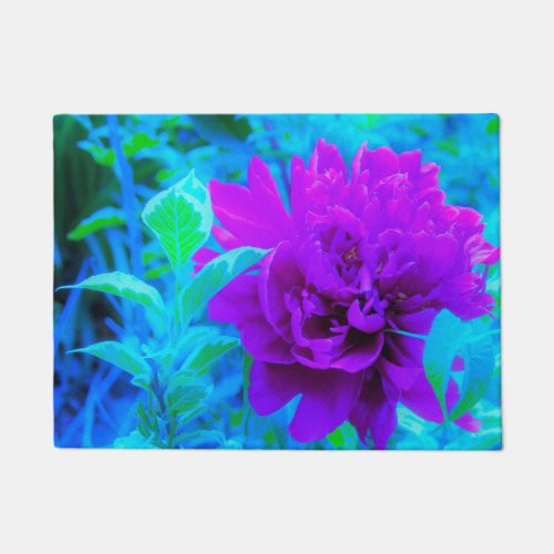 Moody Purple Peony with Beautiful Weigela Foliage Doormat