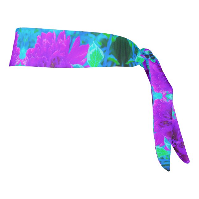 Moody Purple Peony with Beautiful Weigela Foliage Tie Headband (Rotate 90)