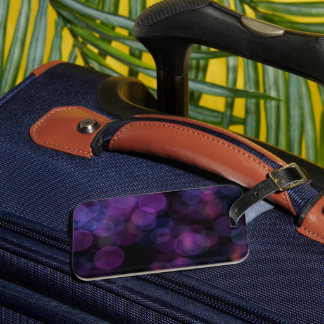 Moody Purple Pink Bokeh Abstract Luggage Tag