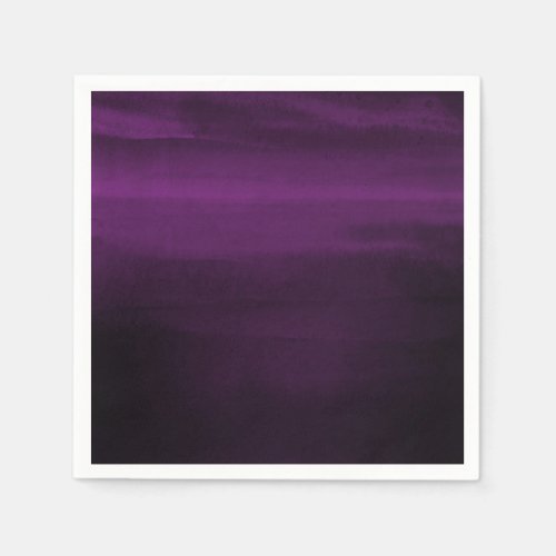 Moody Purple Plum Modern Watercolor Chic Elegant Napkins