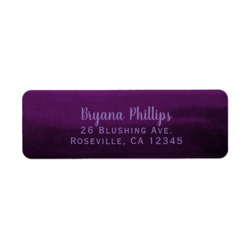 Moody Purple Plum Modern Watercolor Ombre Label