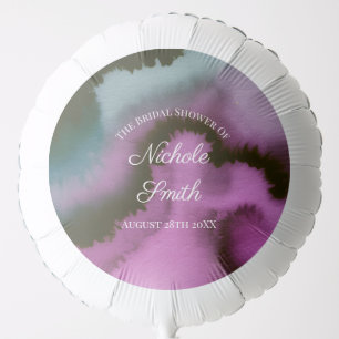 Moody Purple & Teal Abstract Bridal Shower Balloon