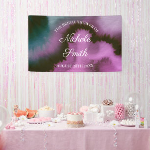 Moody Purple & Teal Abstract Bridal Shower Banner