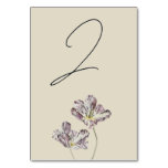 Moody Purple Tulips Wedding Table Number