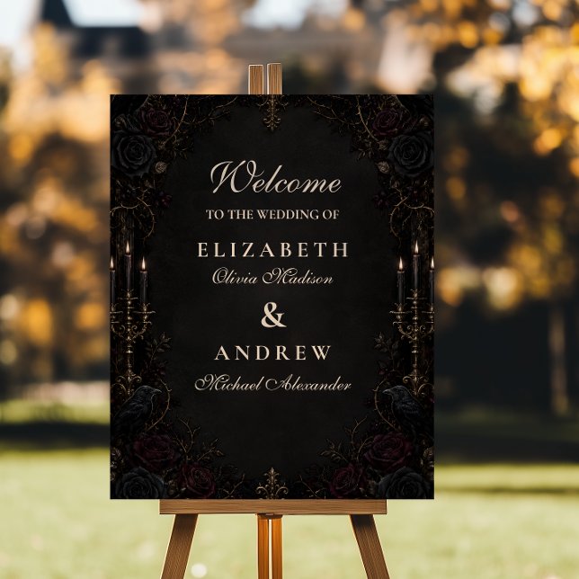 Moody Purple Victorian Goth Wedding Foam Board (Creator Uploaded)