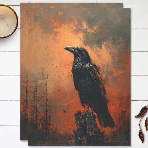 Moody Raven Gothic Decoupage Tissue Paper