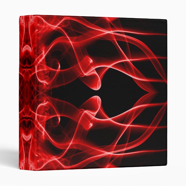 Moody Red Smoke Custom Abstract Art 3 Ring Binder (Front/Spine)