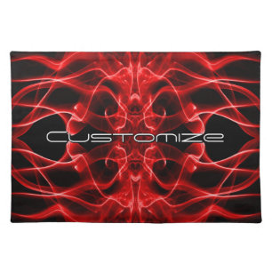 Moody Red Smoke Custom Abstract Art Cloth Placemat
