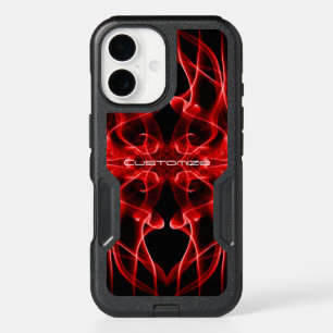 Moody Red Smoke Custom Abstract Art iPhone 16 Case