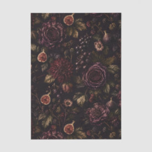 Moody Romance Dark Botanical Wedding Tissue Paper