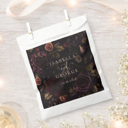 Moody Rooted Romance Dark Botanical Wedding Favor Bag
