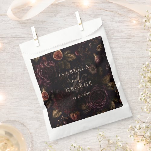 Moody Rooted Romance Dark Botanical Wedding Favor Bag