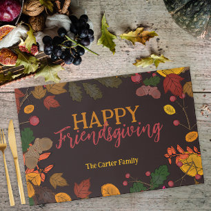 Moody Rustic Fall Foliage Friendsgiving Placemat