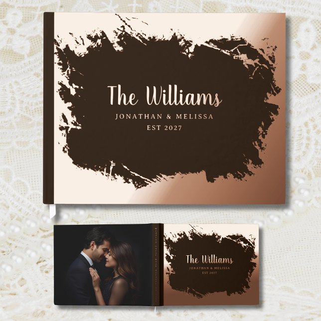 Moody Rustic Foil Guest Books Photo Guestbook (Creator Uploaded)
