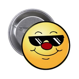 Moody Smiley Face Grumpey Pinback Button