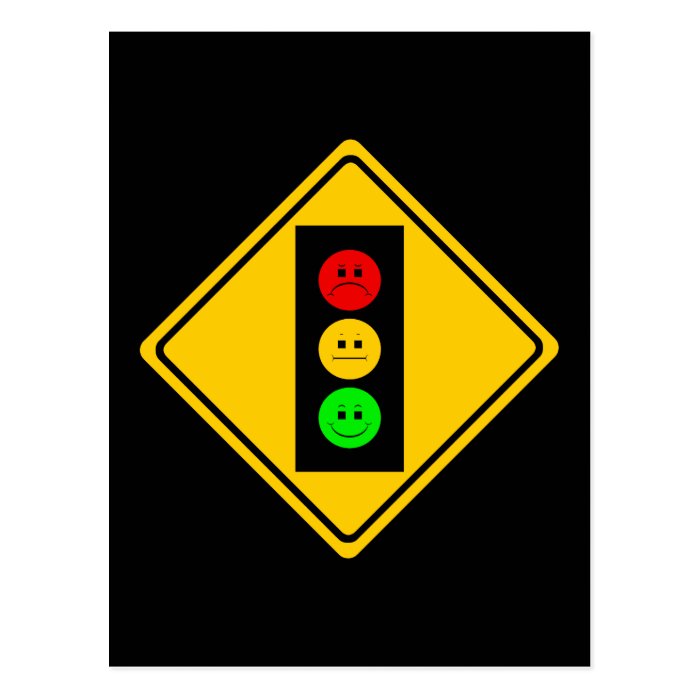 Moody Stoplight Ahead Postcard