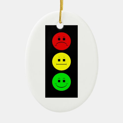 Moody Stoplight Ceramic Ornament