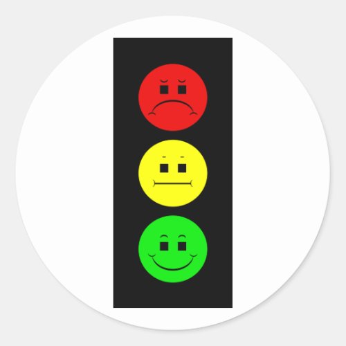 Moody Stoplight Classic Round Sticker