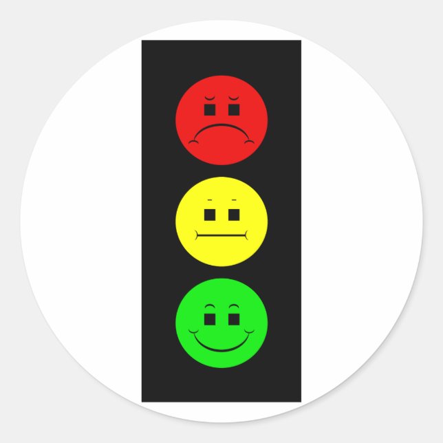 Moody Stoplight Classic Round Sticker (Front)