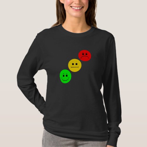 Moody Stoplight Diagonal Stop Light Faces Traffic  T_Shirt