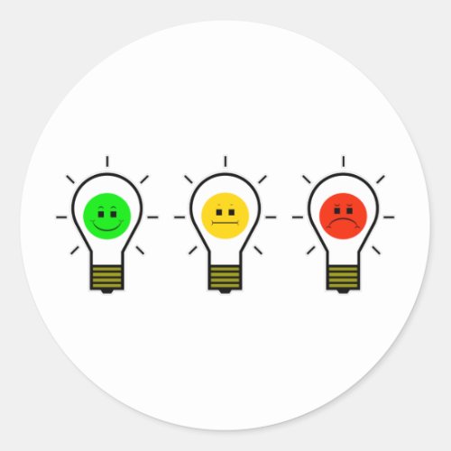 Moody Stoplight Filament Lightbulbs Classic Round Sticker