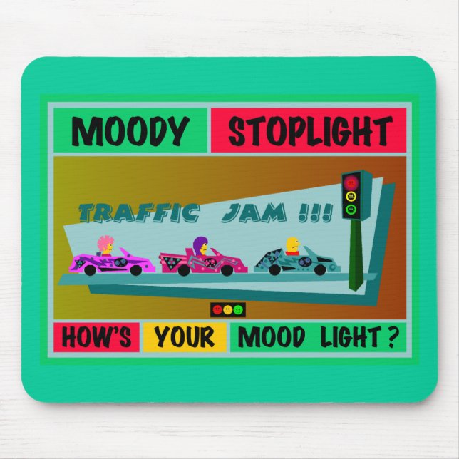 Moody Stoplight Logo Traffic Jam Mouse Pad (Front)
